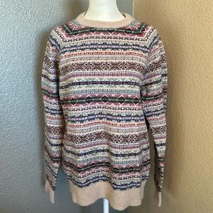 Size M - jcrew - Winter sweater multicolor pattern snowflakes
